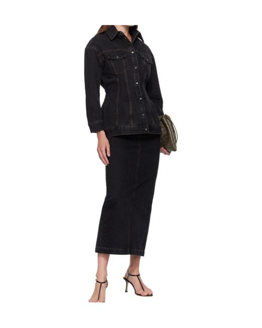 Wardrobe NYC Black Denim Jacket With Nipped Waist