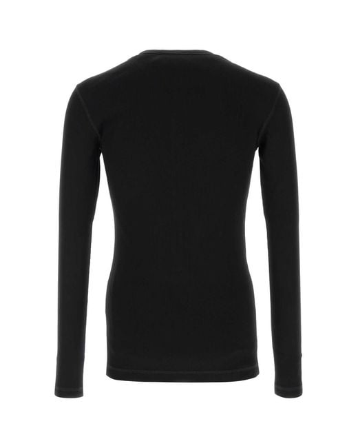 Dolce & Gabbana Black Henley Long Sleeve T-Shirt for men