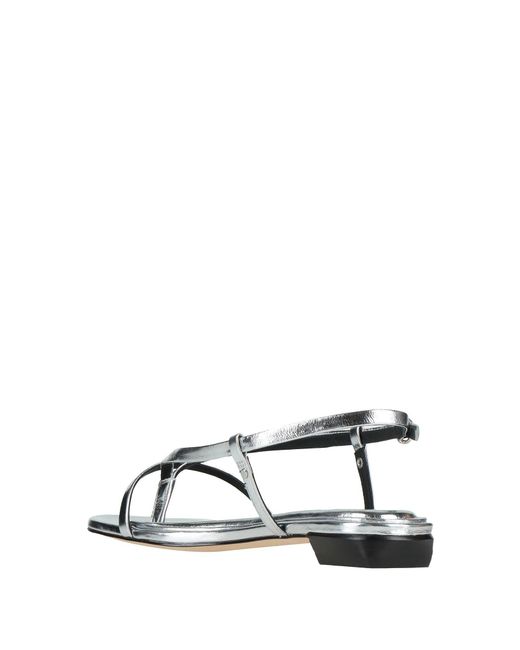 Rag & Bone White Metallic Leather Single-Strap Sandals