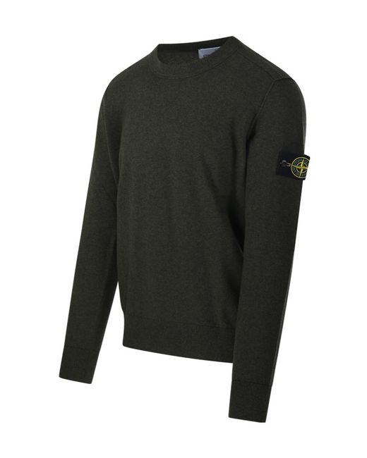 Stone Island Green Crew-Neck Sweater for men