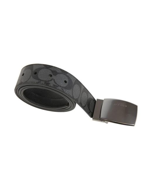 COACH Black Logo Embossed Belt for men