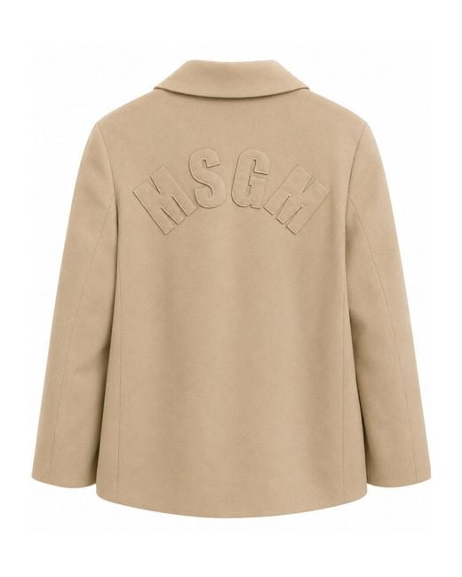 MSGM Natural Jacket With A Logo