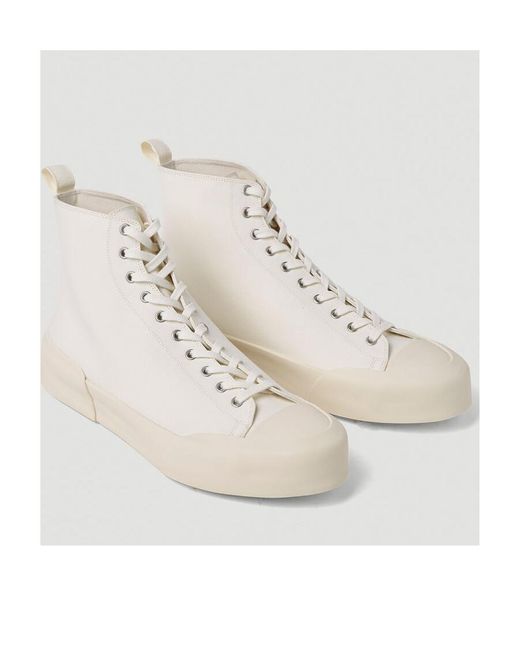 Jil Sander Natural High-Top Lace-Up Sneakers for men