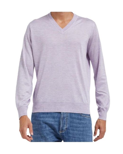 Brunello Cucinelli Purple Long-Sleeved Knitwear for men