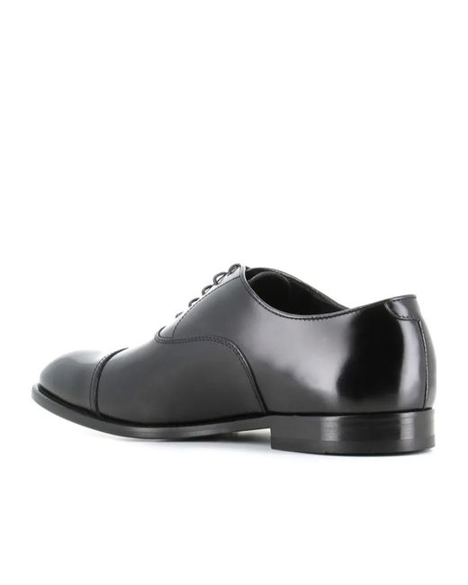 Doucal's Black Round Toe Oxford Shoes for men