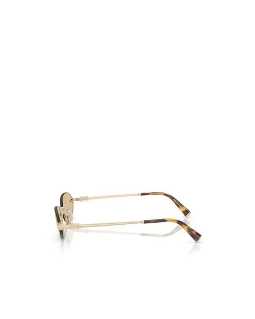 Miu Miu Metallic Eyewear Oval Frame Sunglasses