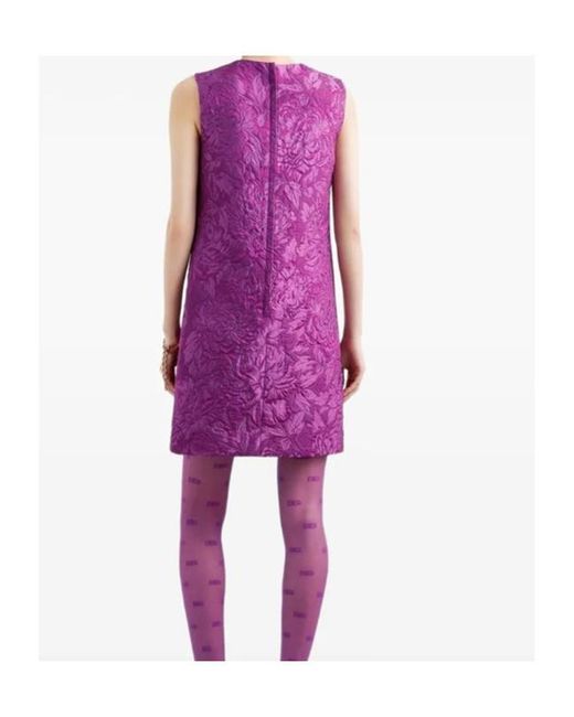 Dolce & Gabbana Purple Dolce & Gabbana Brocade Mini Dress Clothing