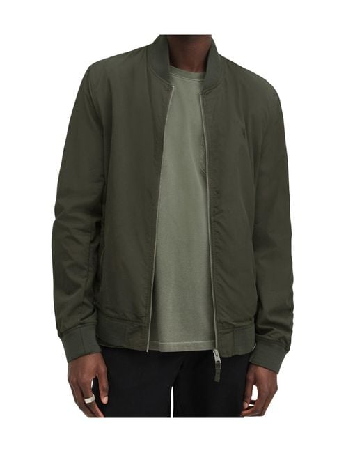 AllSaints Green Classic Bomber Jacket for men
