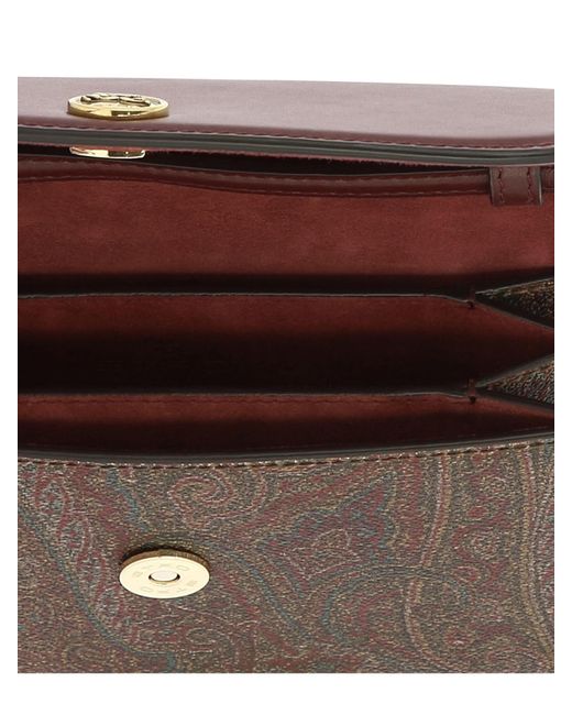Etro Brown Essential Jacquard Foldover Crossbody Bag
