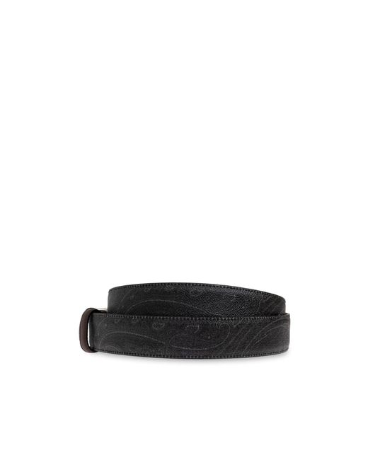 Etro White Paisley Printed Buckled Belt for men