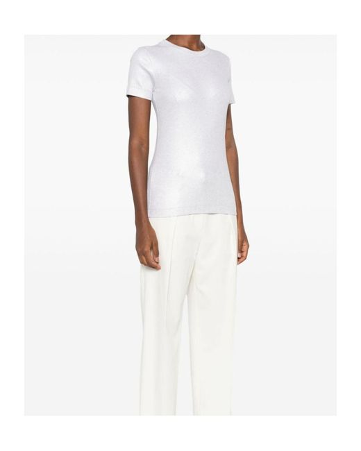 Brunello Cucinelli White Ribbed-Knit Top