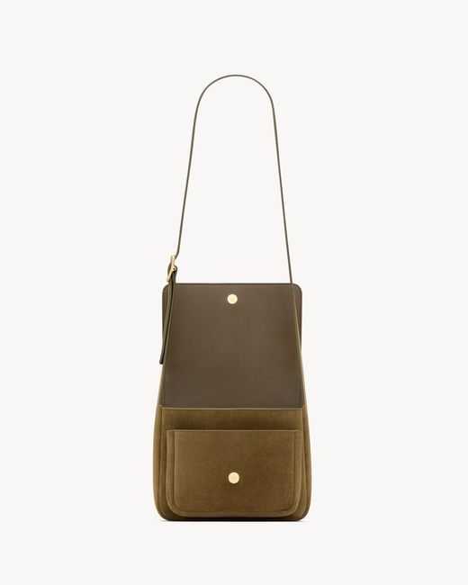 Saint Laurent White Niki Logo Plaque Satchel Bag