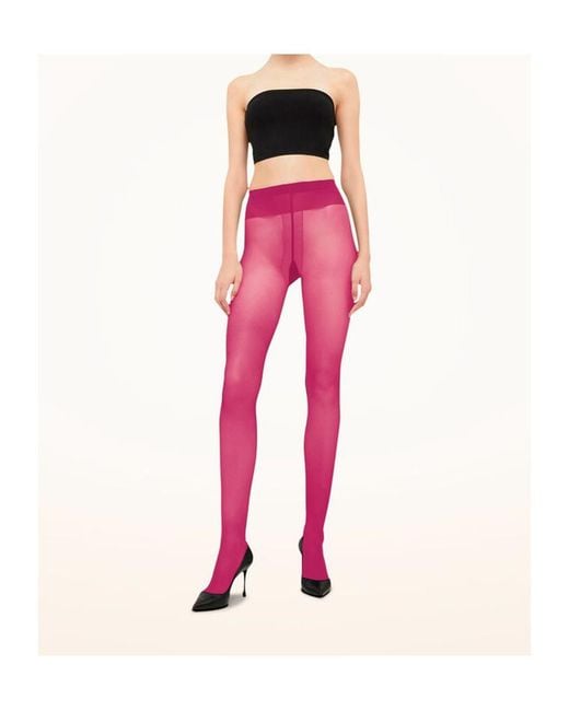 Wolford Pink Elastic Waist Pantyhose