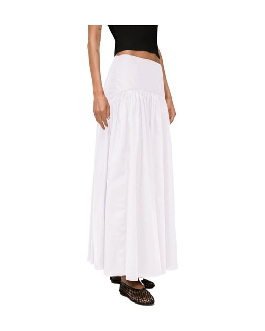 Staud White Procida Maxi Skirt