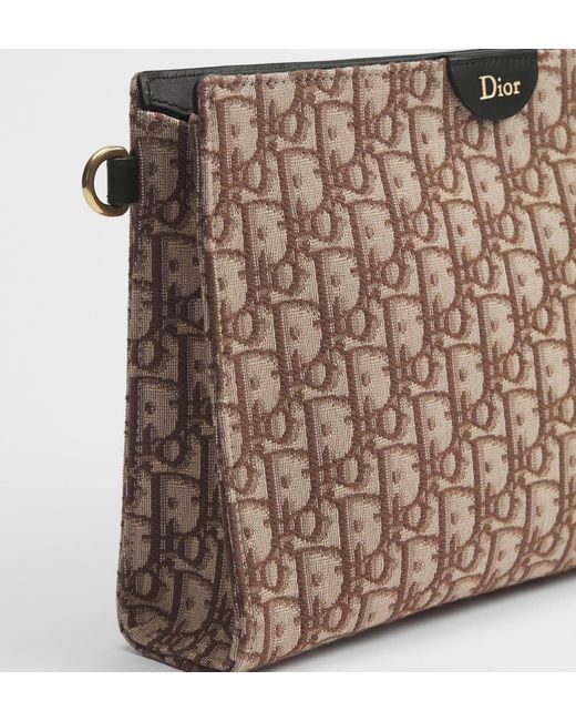 Dior Brown A5 Triangle Pouch for men