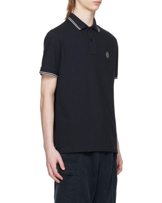 Stone Island Blue Polo Shirt Cotton, Elastane for men