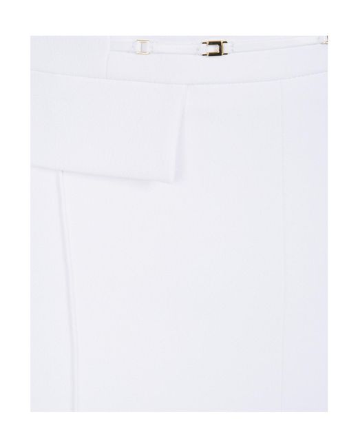 Elisabetta Franchi White Pleated Casual Trousers