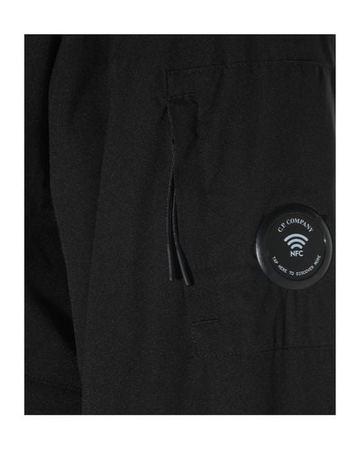 C P Company Black Lens-Detail Zip-Fastening Jacket for men