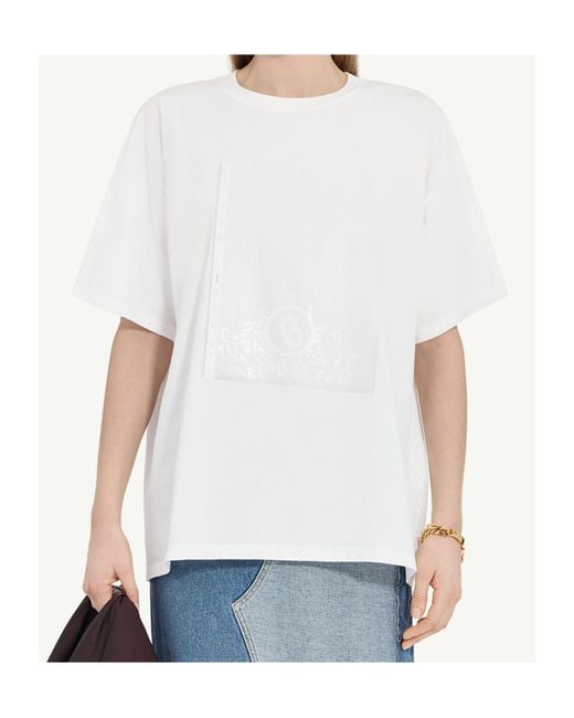 MM6 by Maison Margiela White Cotton T-Shirt