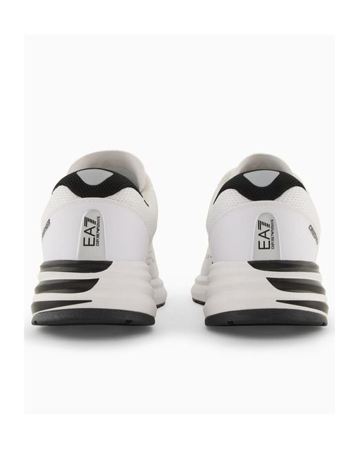 EA7 White Laced Sneakers for men