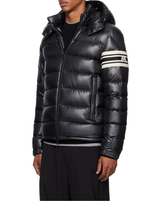 Moncler Black Zip-Up Padded Jacket for men