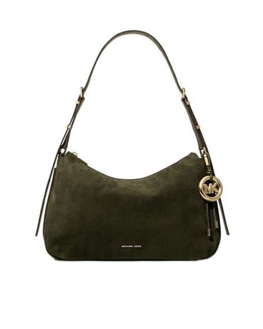 MICHAEL Michael Kors Green Michael Kors Logo Charm Curved Shoulder Bag