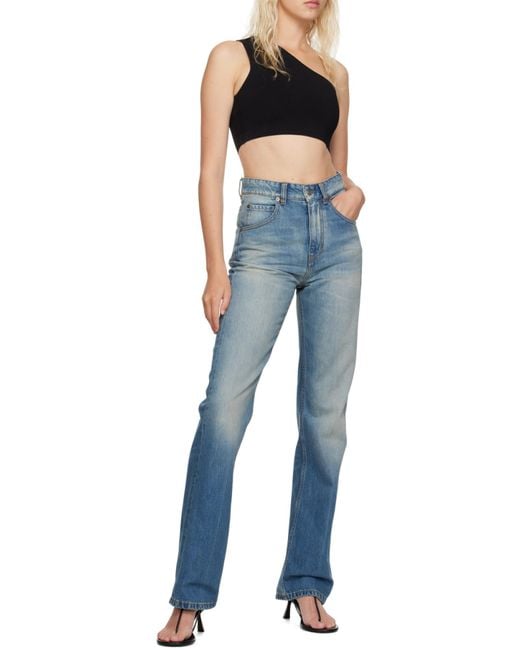 Victoria Beckham Black One-Shoulder Crop Top
