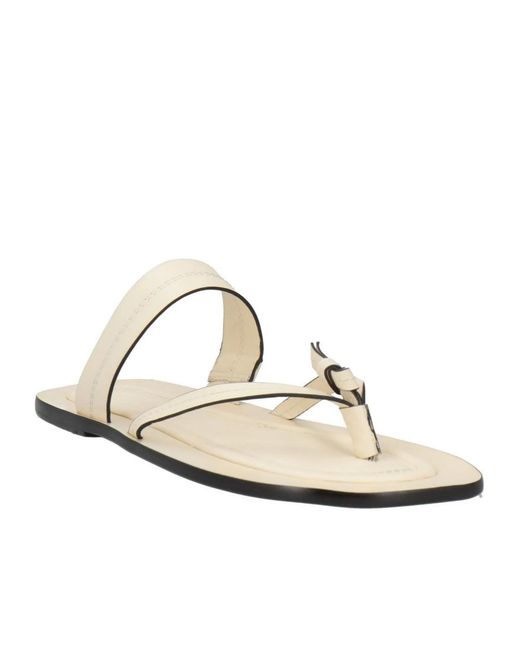 Farm Rio White Simple Leather Flip-Flops