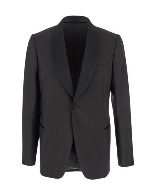 Emporio Armani Black Long Sleeve Blazer for men