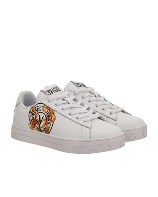 Versace Jeans White Fondo Court Sneakers for men