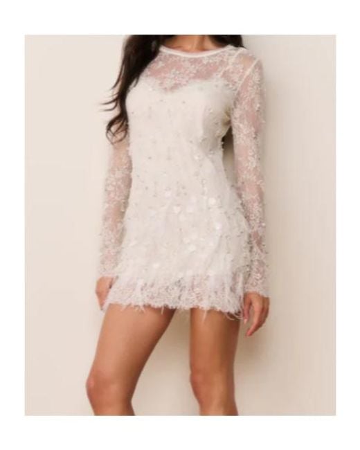 LoveShackFancy White Alouetta Embellished Mini Dress