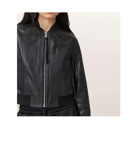 AllSaints Black Williams X Orten Long-Sleeved Leather Jacket