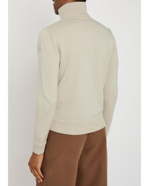 Moncler White Quilted Wool And Shell Jacket for men