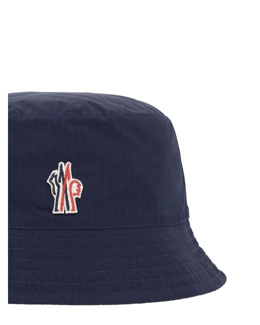 Moncler Blue Logoed Bucket Hat for men