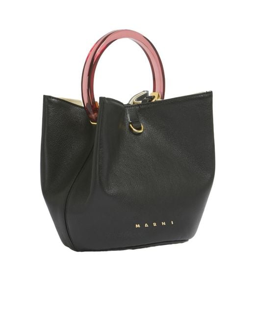 Marni Black Pannier Bucket Bag