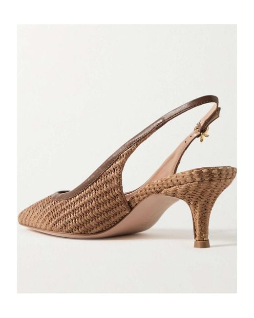 Gianvito Rossi Brown Marbella Pointed Toe Slingback Pumps