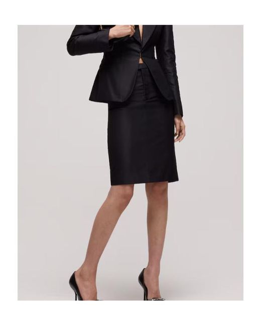 Gucci Black Fine Faille Skirt
