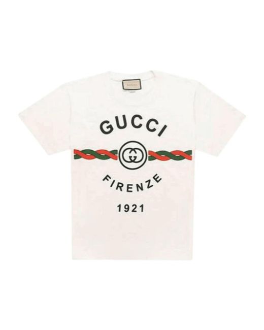 Gucci White Short-Sleeved T-Shirt for men