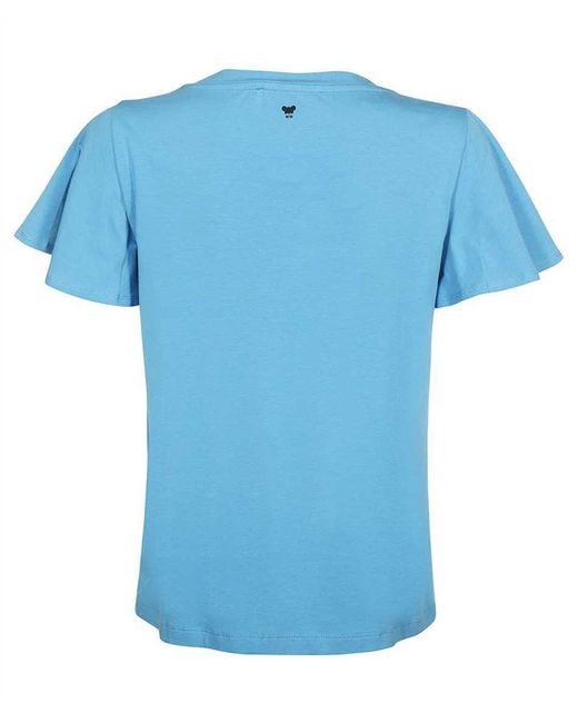 Weekend by Maxmara Blue V-Neck Short-Sleeve T-Shirt