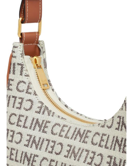 Céline White Logo Shoulder Bag