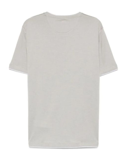 Eleventy White Double-Layered Cotton T-Shirt for men