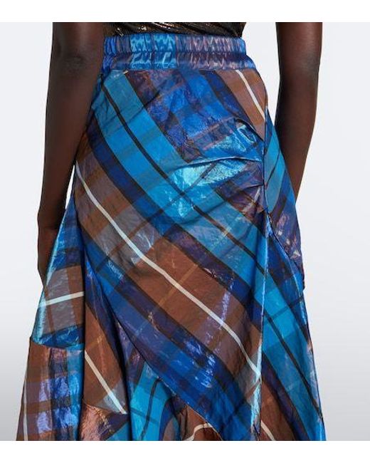 Vivienne Westwood Blue Plaid Maxi Skirt