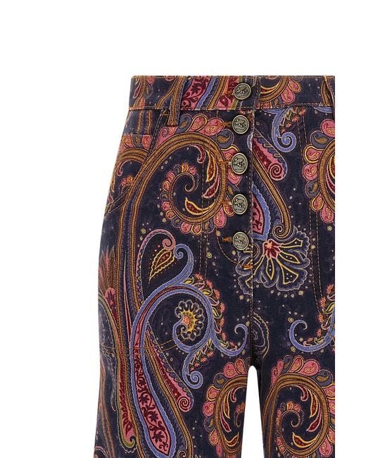 Etro Purple Flared Jeans