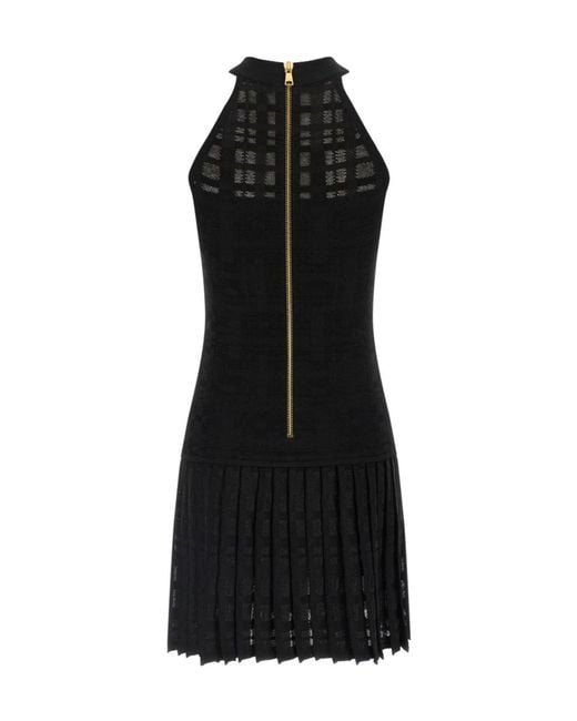 Balmain Black Button Embellished Sleeveless Dress