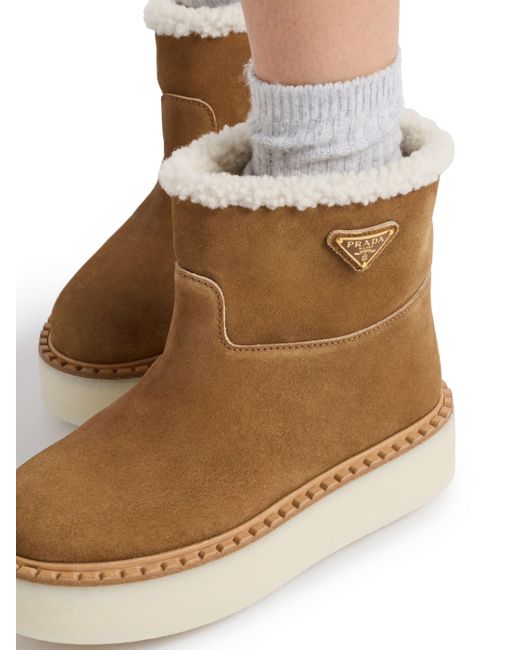Prada Brown Suede Booties