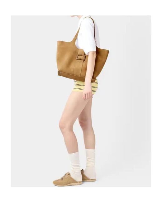 Roger Vivier Natural Belle Vivier Medium Shopping Bag
