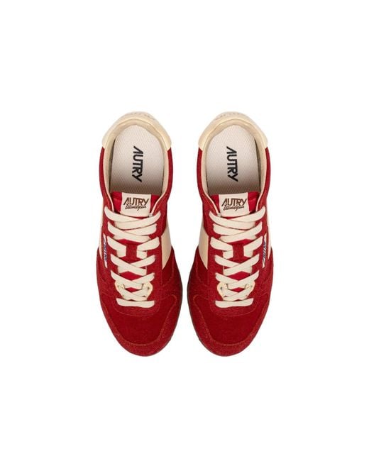 Autry Red Windspin Lace-Up Sneakers