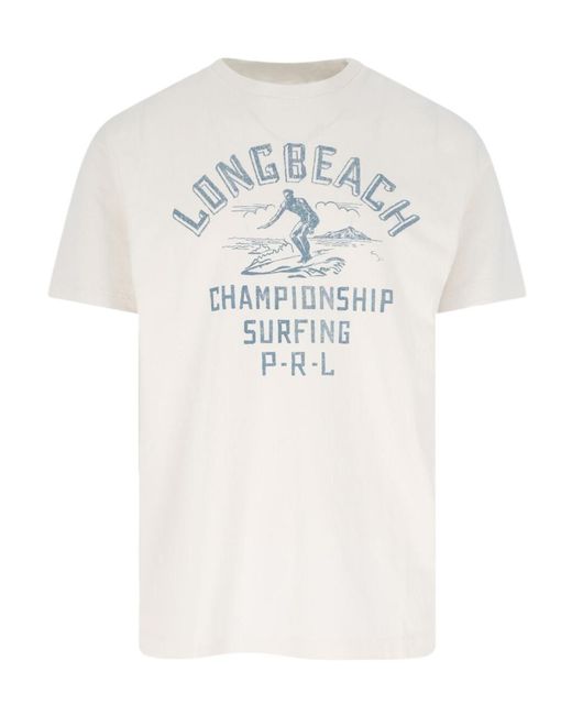 Polo Ralph Lauren White Graphic Printed Crewneck T-Shirt for men