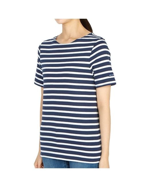 Saint James Blue Striped Short-Sleeved T-Shirt for men