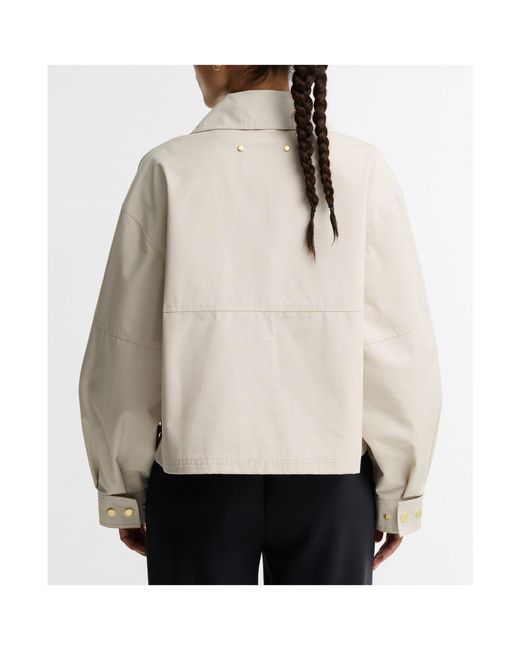 Barbour White Cropped Zipfront Utility Jacket